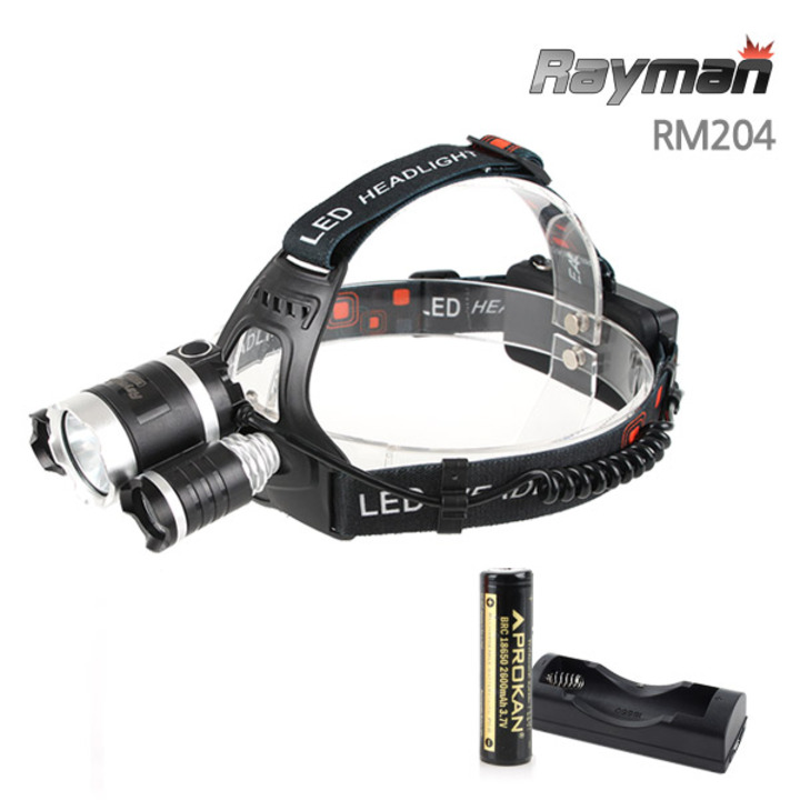 레이맨 RM204 헤드랜턴+18650충전기본세트 L2 LED